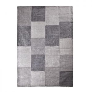 By-Boo vloerkleed 'Patchwork Mono' 200 x 290cm, kleur antraciet