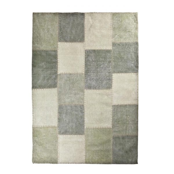 By-Boo vloerkleed 'Patchwork Mono' 200 x 290cm, kleur groen