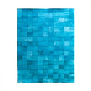 By-Boo vloerkleed 'Patchwork Leather' 160 x 230cm, kleur turquoise