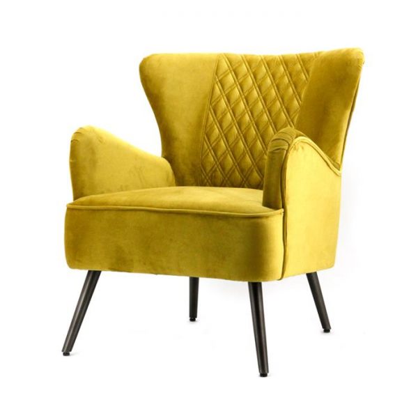 Eleonora Fauteuil 'Daisy Velvet' kleur geel