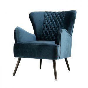 Eleonora Fauteuil 'Daisy Velvet' kleur blauw