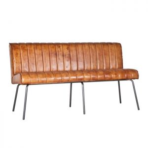 Eleonora Eetkamerbank 'Marvin, 200cm, kleur cognac leder