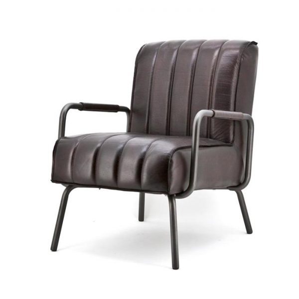 Eleonora Fauteuil 'Marvin' kleur donkerbruin leder