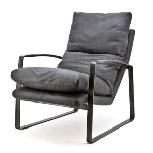 Eleonora Fauteuil 'Lex' kleur antraciet leder