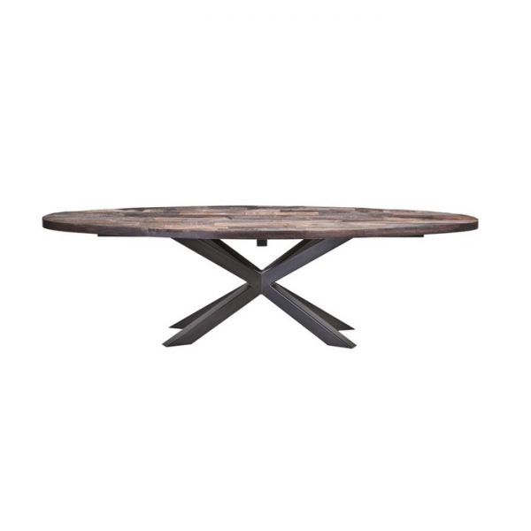 Eleonora Salontafel ovaal met metalen poot 160 x 70cm