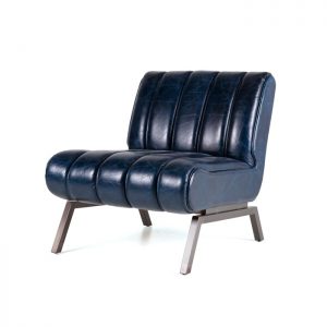 Eleonora Fauteuil 'Shevy' Leder, kleur blauw