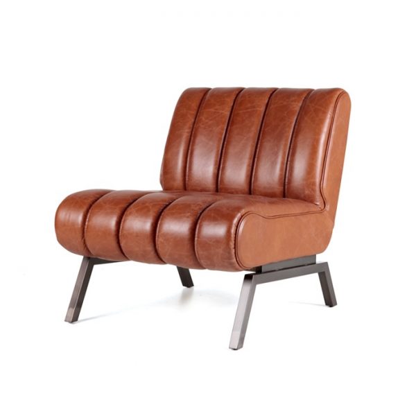 Eleonora Fauteuil 'Shevy' Leder, kleur cognac