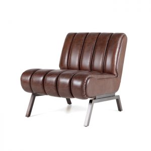 Eleonora Fauteuil 'Shevy' Leder, kleur donkerbruin