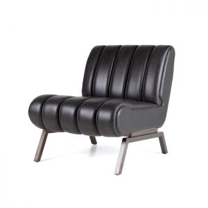 Eleonora Fauteuil 'Shevy' Leder, kleur zwart