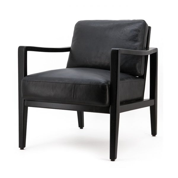 Eleonora Fauteuil Olaf - zwart vintage leder