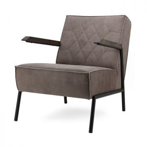 Eleonora Fauteuil 'Wiebe' Leder, kleur taupe