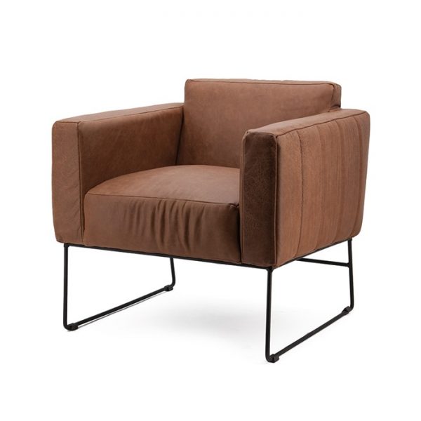 Eleonora Fauteuil 'Oscar' Leder, kleur cognac