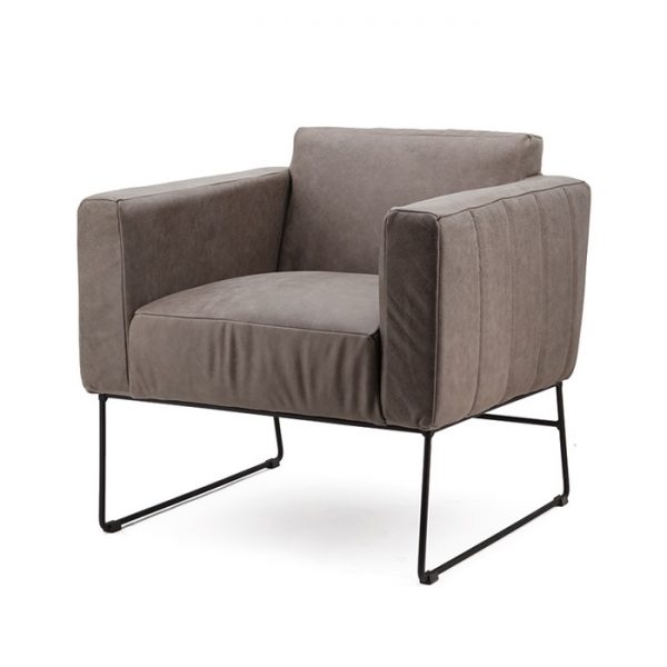 Eleonora Fauteuil 'Oscar' Leder, kleur taupe