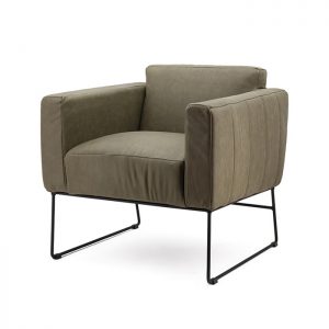 Eleonora Fauteuil 'Oscar' Leder, kleur groen