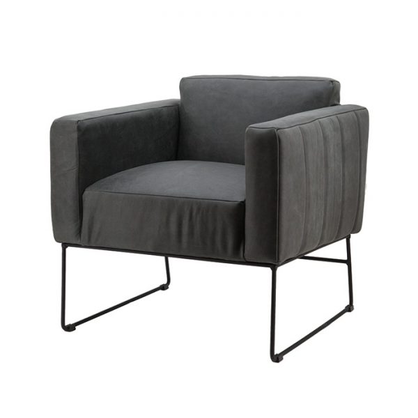 Eleonora Fauteuil 'Oscar' Leder, kleur antraciet