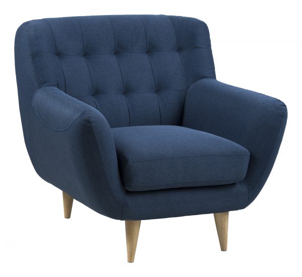 Fauteuil 'Frederik' kleur donkerblauw