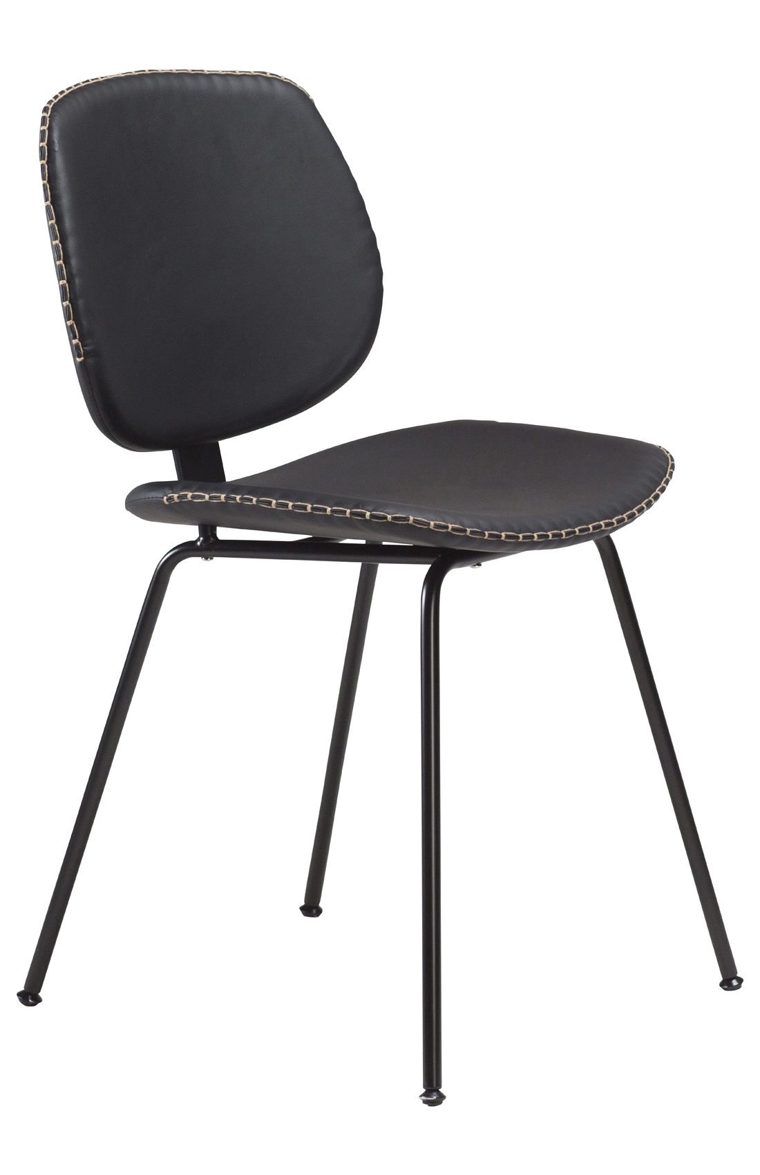 prime_chair_black_art._leather_w._stitching_w._black_legs_100120603.jpg Artichok Vintage eetkamerstoel - Aimee - Zwart - leren schoolstoel - vintage schoolstoel