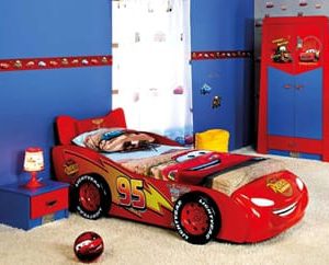 Complete ACTIE kinderkamer Disney CARS - 90 x 200 cm - Blauw / rood