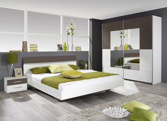 Complete ACTIE slaapkamer Sultan - 160 x 200 cm - Alpine wit met Lavagrijs
