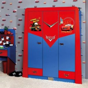 Disney CARS draaideurkast - 113 x 190 x 59 cm (2 deuren) - Blauw / rood