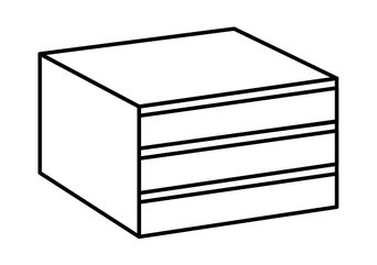Ladeblok (3 laden) voor zweefdeurkast Sara - 52 x 58 x 38 cm -