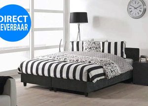 Vlakke boxspring Conrad - 120 x 200 cm (2 boxen) - Zwart