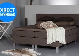 Vlakke boxspring Dream Deluxe - 140 x 200 cm - Licht grijs