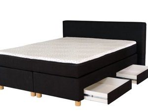 Vlakke boxspring Miami - 140 x 200 cm - Zwart