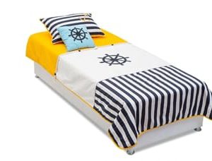 Bedsprei Admiral - 140 x 200 cm - Wit / blauw