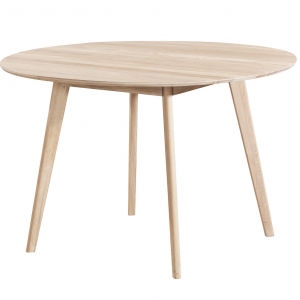 Nordiq Yumi diningtable 115 | white wash - tafel rond - hout - retro vintage design