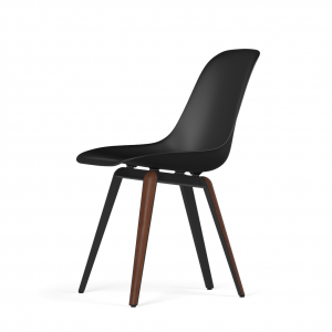 Kubikoff Slice stoel - V9 Side Chair Shell - Zwart met walnoten onderstel -