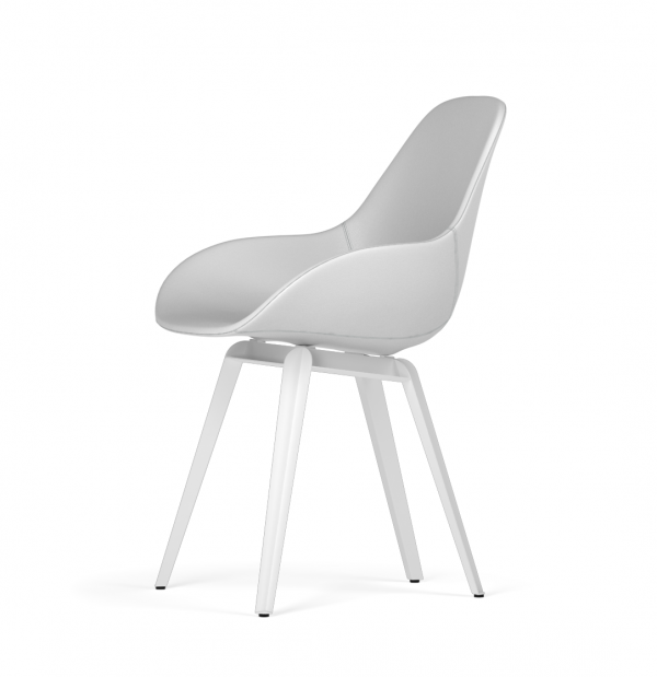 Kubikoff Slice stoel - Dimple POP shell - Ecopelle - Wit onderstel -