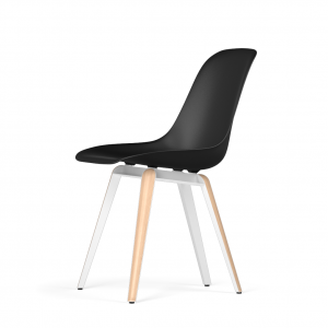 Kubikoff Slice stoel - V9 Side Chair Shell - Wit met eiken onderstel -