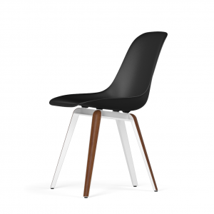 Kubikoff Slice stoel - V9 Side Chair Shell - Wit met walnoten onderstel -
