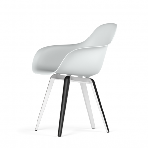 Kubikoff Slice stoel - V9 Armshell - Wit met zwarthout onderstel -