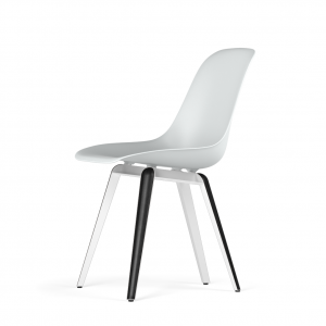 Kubikoff Slice stoel - V9 Side Chair Shell - Wit met zwarthout onderstel -