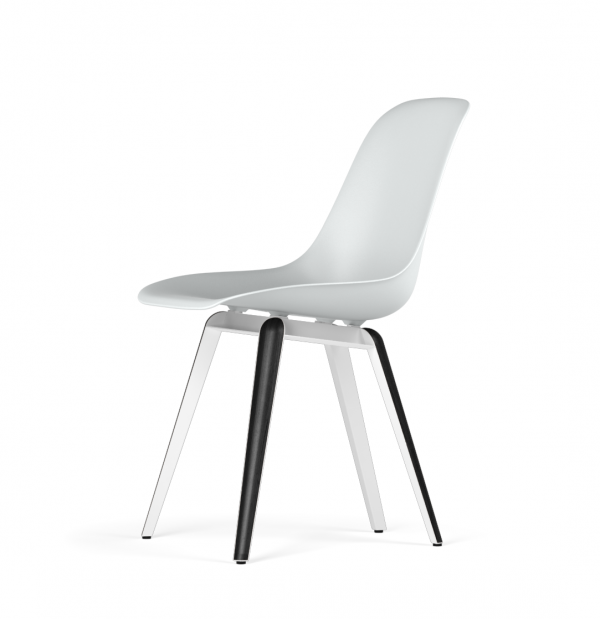 Kubikoff Slice stoel - V9 Side Chair Shell - Wit met zwarthout onderstel -