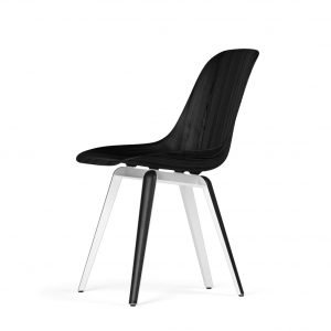Kubikoff Slice stoel - W9 Side Chair Shell - Wit met zwarthout onderstel -