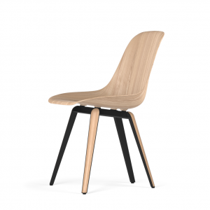 Kubikoff Slice stoel - W9 Side Chair Shell - Zwart met eiken onderstel -