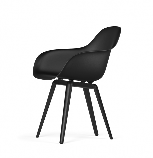 Kubikoff Slice stoel - V9 Armshell - Zwart met zwarthout onderstel -