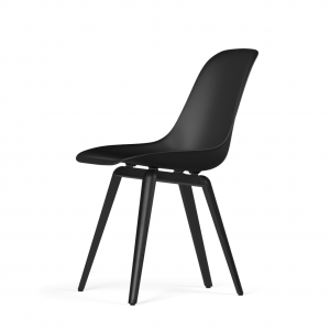 Kubikoff Slice stoel - V9 Side Chair Shell - Zwart met zwarthout onderstel -