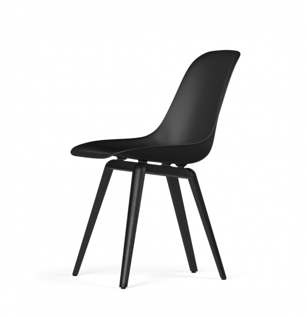 Kubikoff Slice stoel - V9 Side Chair Shell - Zwart met zwarthout onderstel -