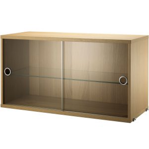 String Vitrinekast 78 x 30 x 42 cm eiken