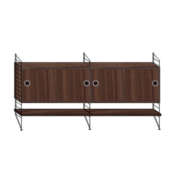 String Dressoir medium zwart/walnoot