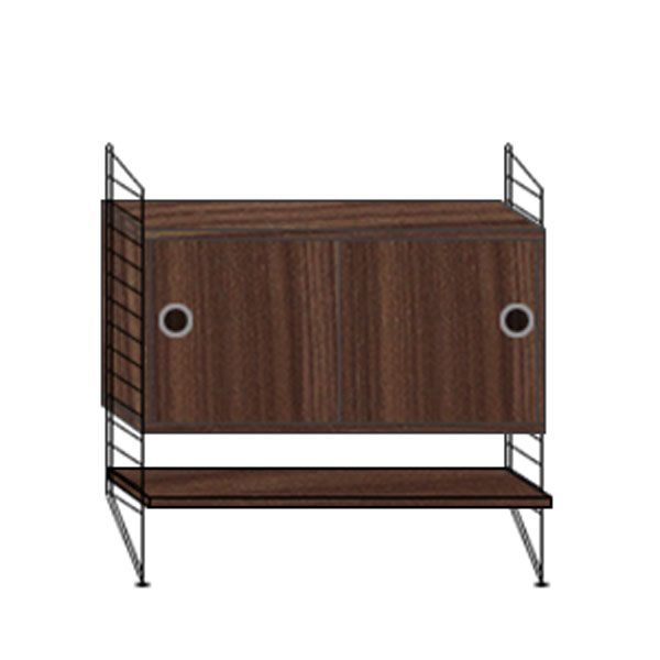 String Dressoir small zwart/walnoot