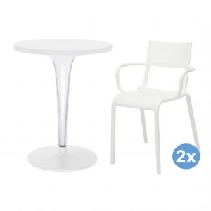 Kartell TopTop tuinset 60 tafel + 2 Generic A stoelen