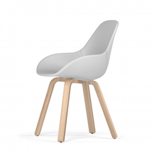 Kubikoff U base stoel - Dimple POP shell - Kunstleer - Houten onderstel -