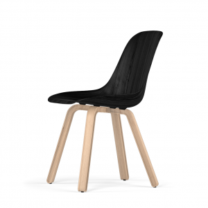 Kubikoff U base stoel - W9 Side Chair Shell - Houten onderstel -