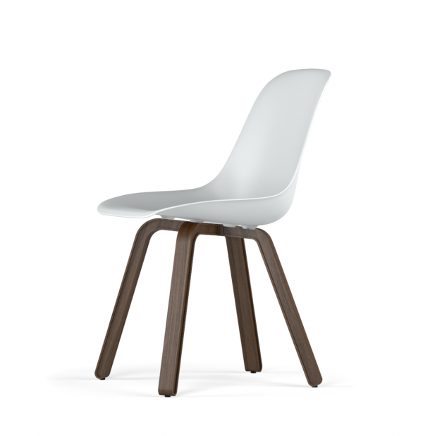 Kubikoff U base stoel - V9 Side Chair Shell - Walnoten onderstel -