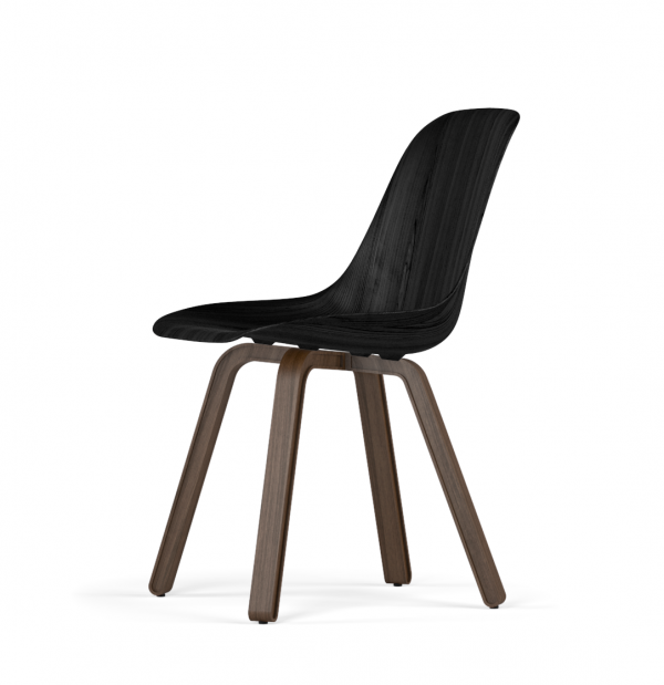 Kubikoff U base stoel - W9 Side Chair Shell - Walnoten onderstel -